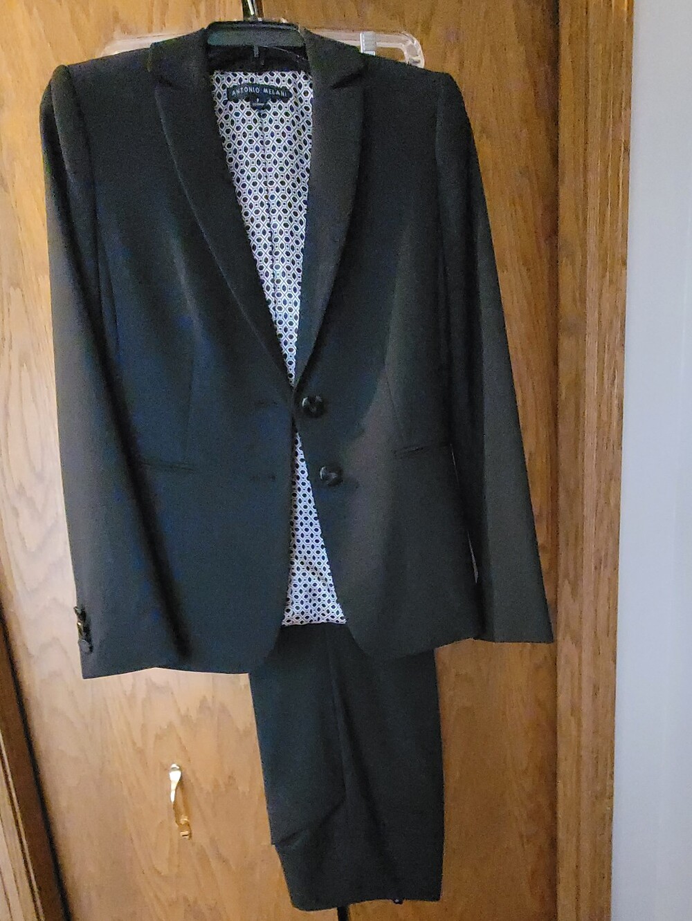 ANTONIO MELANI Women's Black Two-Button Suit